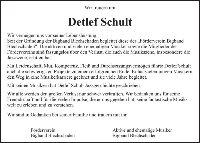  Traueranzeige für Detlef Schult vom 07.11.2013 aus LZ
