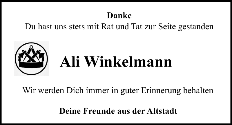  Traueranzeige für Alfred Winkelmann vom 21.01.2014 aus LZ