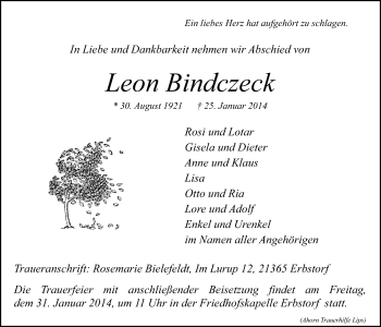 Anzeige von Leon Bindczeck von LZ