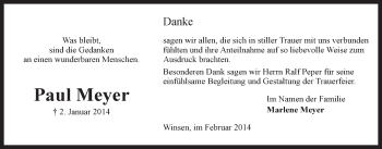 Anzeige von Paul Meyer von LZ