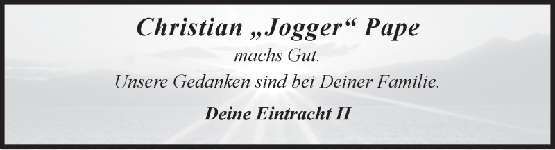  Traueranzeige für Christian Pape vom 06.03.2014 aus LZ