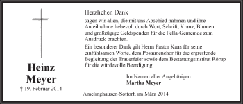 Anzeige von Heinz Meyer von LZ
