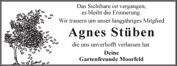 Anzeige von Agnes Stüben von LZ