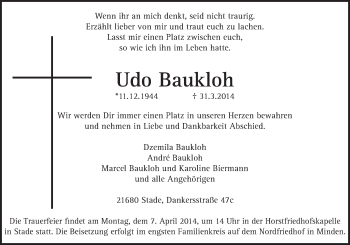 Anzeige von Udo Baukloh von LZ