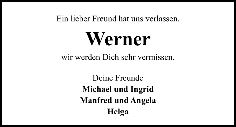  Traueranzeige für Werner Linnecke vom 07.05.2014 aus LZ