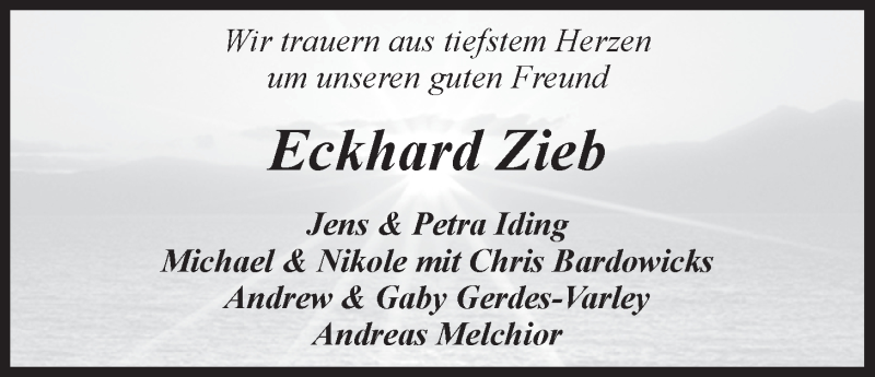  Traueranzeige für Eckhard Zieb vom 02.08.2014 aus LZ
