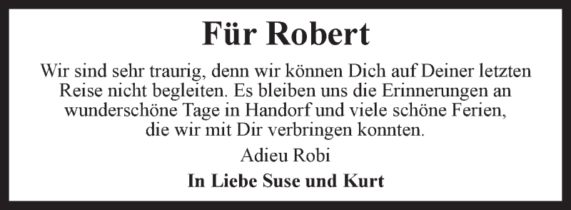  Traueranzeige für Robert Warneke vom 24.07.2014 aus LZ