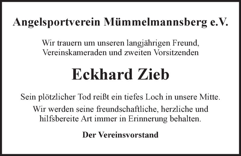  Traueranzeige für Eckhard Zieb vom 02.08.2014 aus LZ