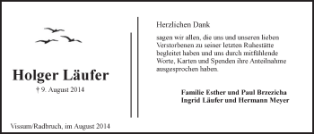 Anzeige von Holger Läufer von LZ