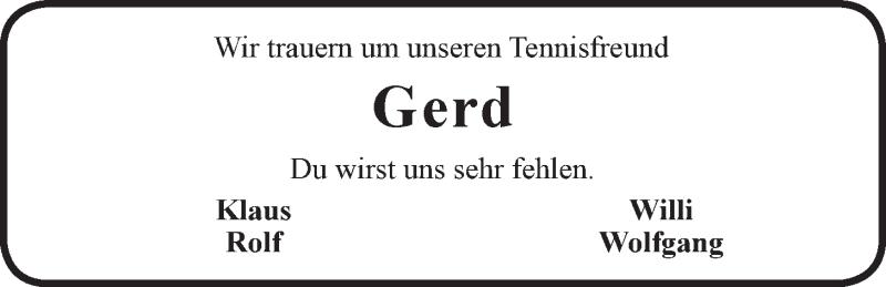  Traueranzeige für Gerhard Overkamp vom 12.09.2014 aus LZ