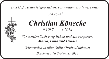 Anzeige von Christian Könecke von LZ