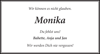 Anzeige von Monika Becker von LZ