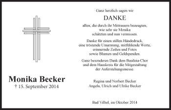 Anzeige von Monika Becker von LZ