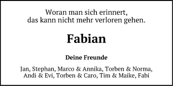Anzeige von Fabian Rhatje von LZ