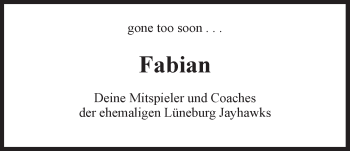Anzeige von Fabian Rhatje von LZ