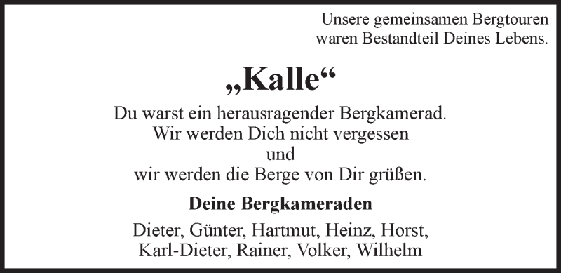  Traueranzeige für Karl-Heinz Nittner vom 21.11.2014 aus LZ