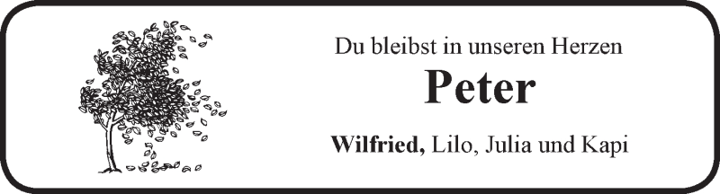  Traueranzeige für Peter Tiedemann vom 06.12.2014 aus Landeszeitung Lüneburg