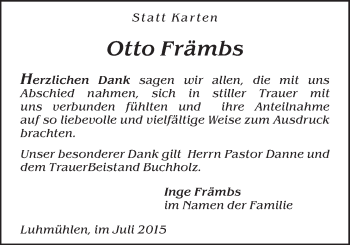 Anzeige von Otto Främbs von LZ