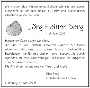 Anzeige von Jörg Heiner Berg von LZ