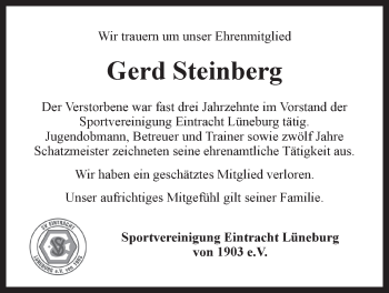 Anzeige von Gerd Steinberg von LZ