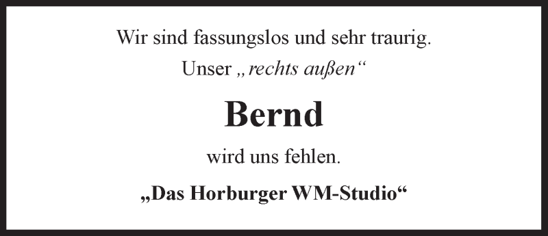  Traueranzeige für Bernd Hendriok vom 25.07.2015 aus LZ