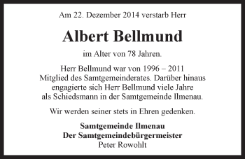 Anzeige von Albert Bellmund von LZ
