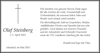 Anzeige von Olaf Steinberg von LZ