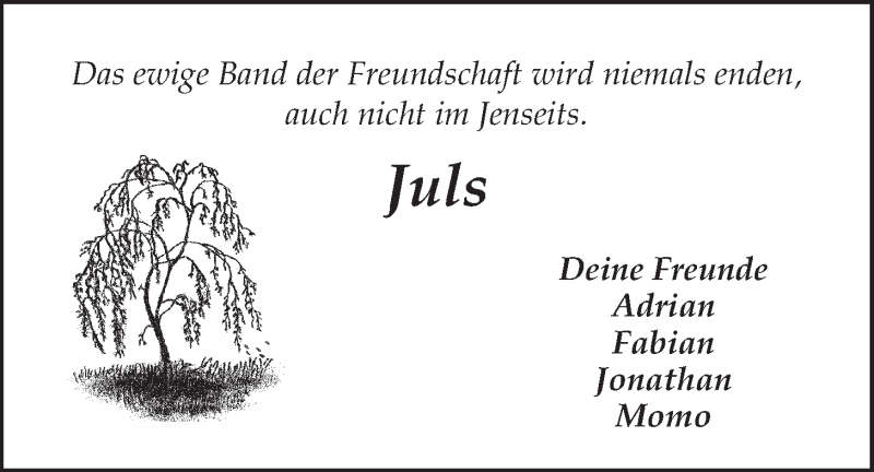  Traueranzeige für Julian Berthold vom 13.01.2015 aus LZ