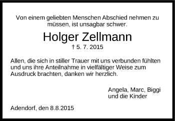 Anzeige von Holger Zellmann von LZ