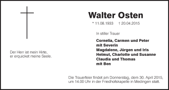 Anzeige von Walter Osten von LZ