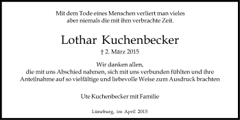 Anzeige von Lothar Kuchenbecker von LZ