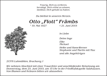 Anzeige von Otto Främbs von LZ