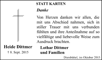 Anzeige von Heide Dittmer von LZ