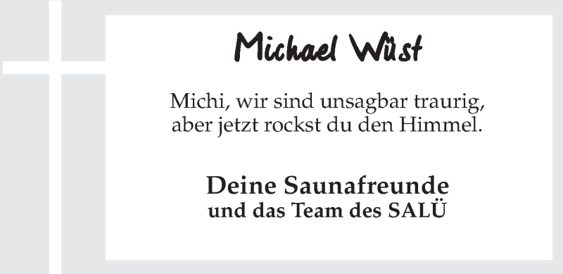  Traueranzeige für Michael Wüst vom 07.10.2016 aus LZ