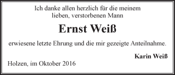 Anzeige von Ernst Weiß von LZ