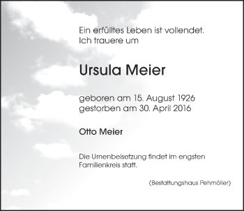 Anzeige von Ursula Meier von LZ
