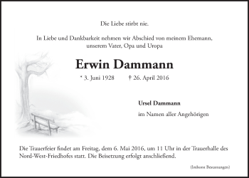 Anzeige von Erwin  Dammann von LZ