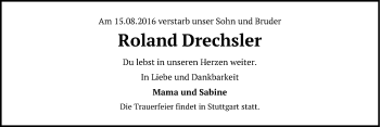 Anzeige von Roland Drechsler von LZ