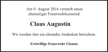 Anzeige von Claus Augustin von LZ