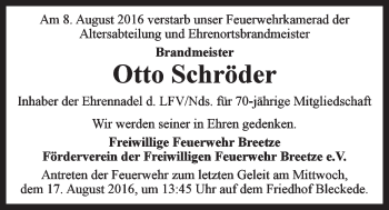 Anzeige von Otto Schröder von LZ