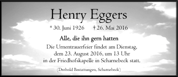 Anzeige von Henry Eggers von LZ