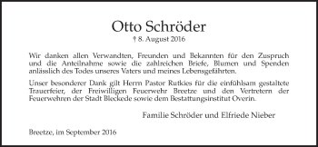 Anzeige von Otto Schröder von LZ