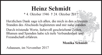 Anzeige von Heinz Schmidt von LZ
