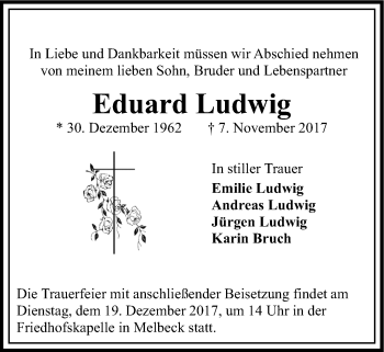 Anzeige von Eduard Ludwig von LZ