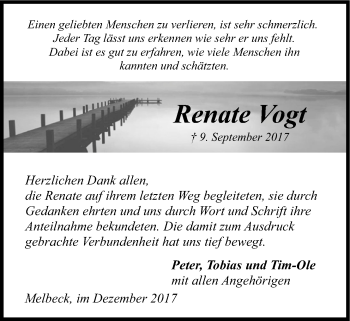 Anzeige von Renate Vogt von LZ