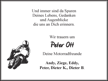 Anzeige von Peter Ott von LZ