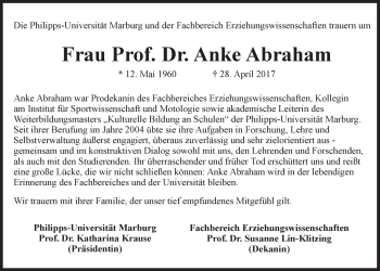 Anzeige von Anke Abraham von LZ