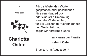 Anzeige von Charlotte Osten von LZ