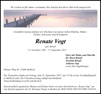 Anzeige von Renate Vogt von LZ