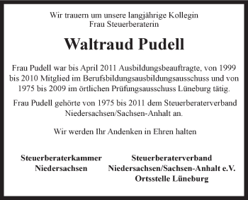 Anzeige von Waltraud Pudell von LZ